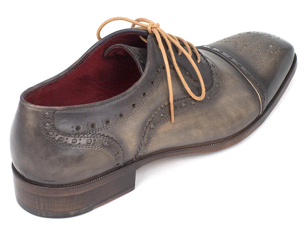 Paul Parkman Men's Captoe Oxfords Gray (ID#024-GRAY) - Which Mark