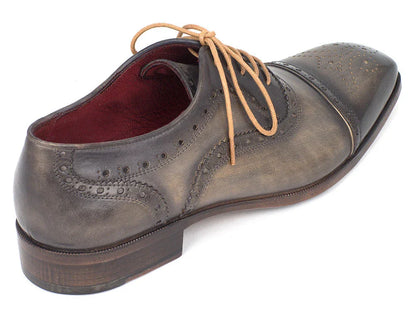 Paul Parkman Men's Captoe Oxfords Gray (ID#024-GRAY) - Which Mark