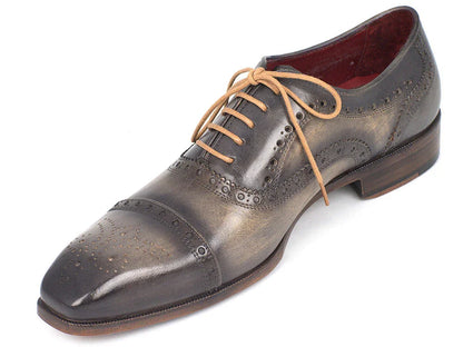 Paul Parkman Men's Captoe Oxfords Gray (ID#024-GRAY) - Which Mark