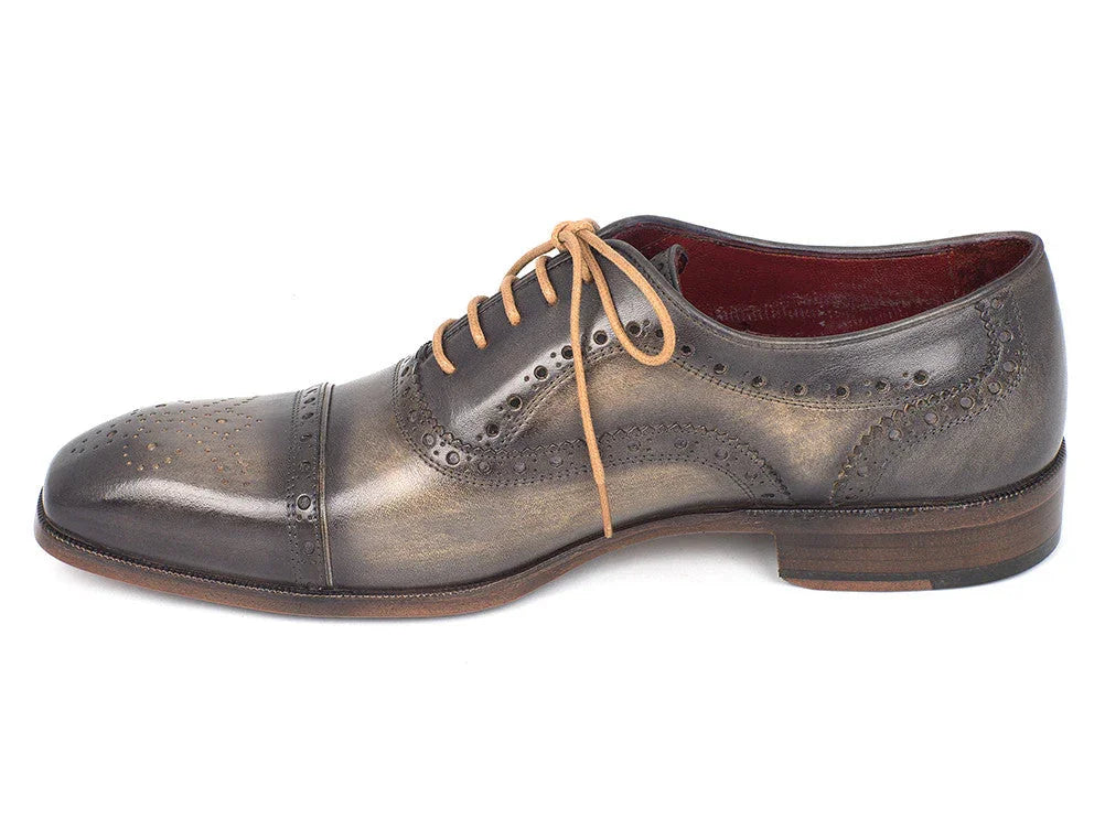 Paul Parkman Men's Captoe Oxfords Gray (ID#024-GRAY) - Which Mark