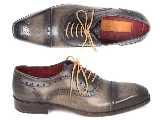 Paul Parkman Men's Captoe Oxfords Gray (ID#024-GRAY) - Which Mark