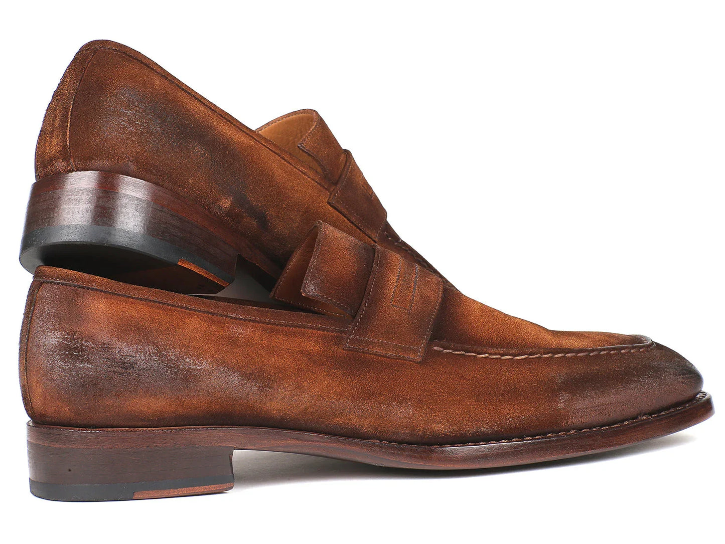 Paul Parkman Brown Antique Suede Goodyear Welted Loafers (ID#36AQ17) - Which Mark