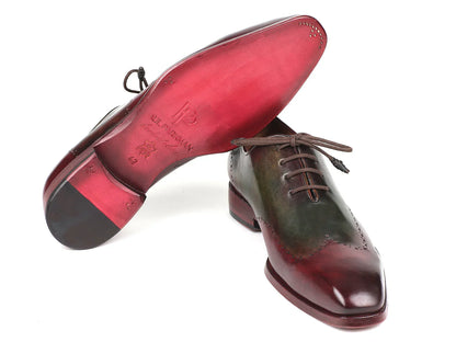 Paul Parkman Bordeaux & Green Wingtip Oxfords (ID#097YL63) - Which Mark