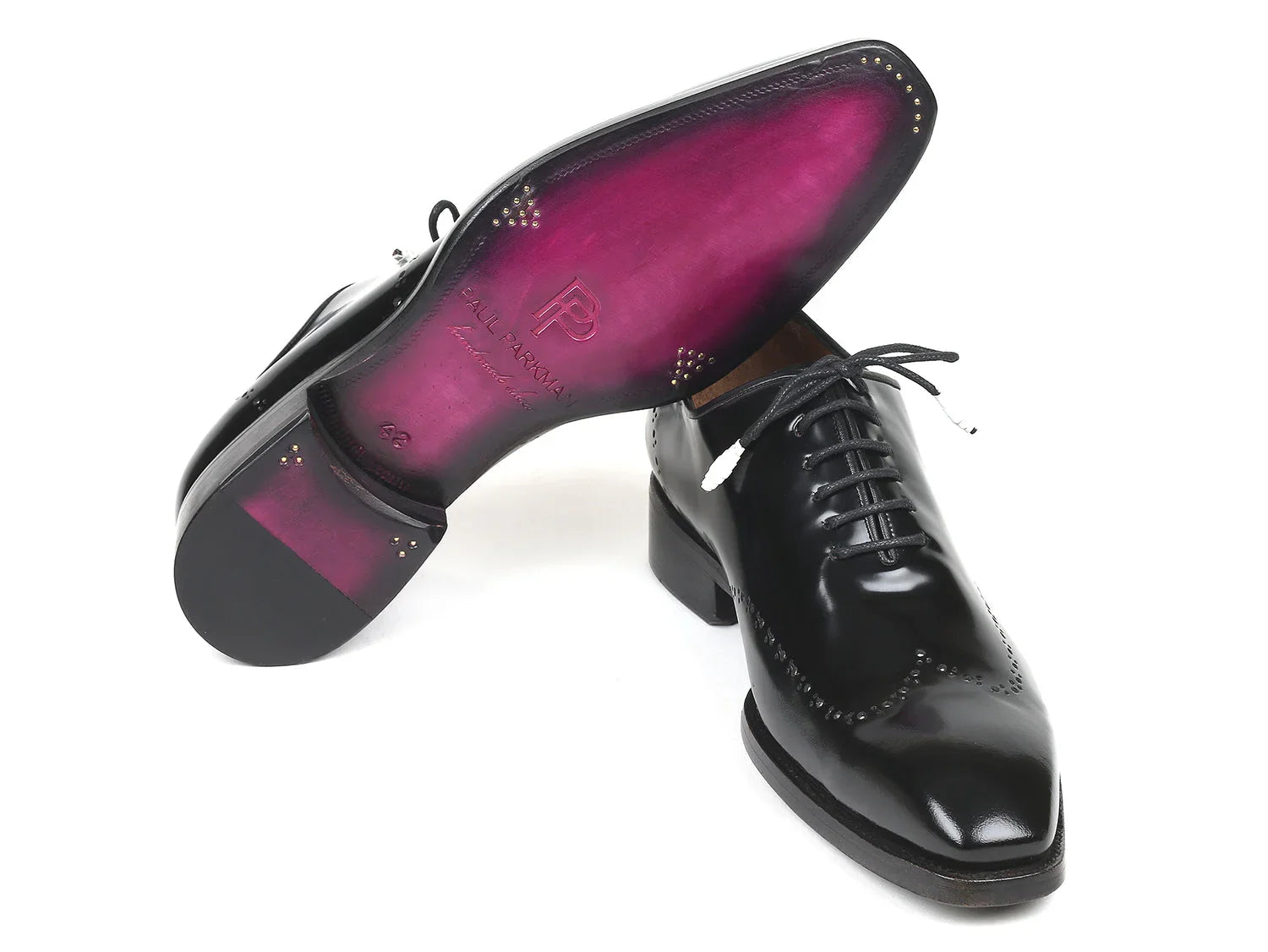 Paul Parkman Goodyear Welted Wingtip Oxfords Black Polished Leather - Which Mark