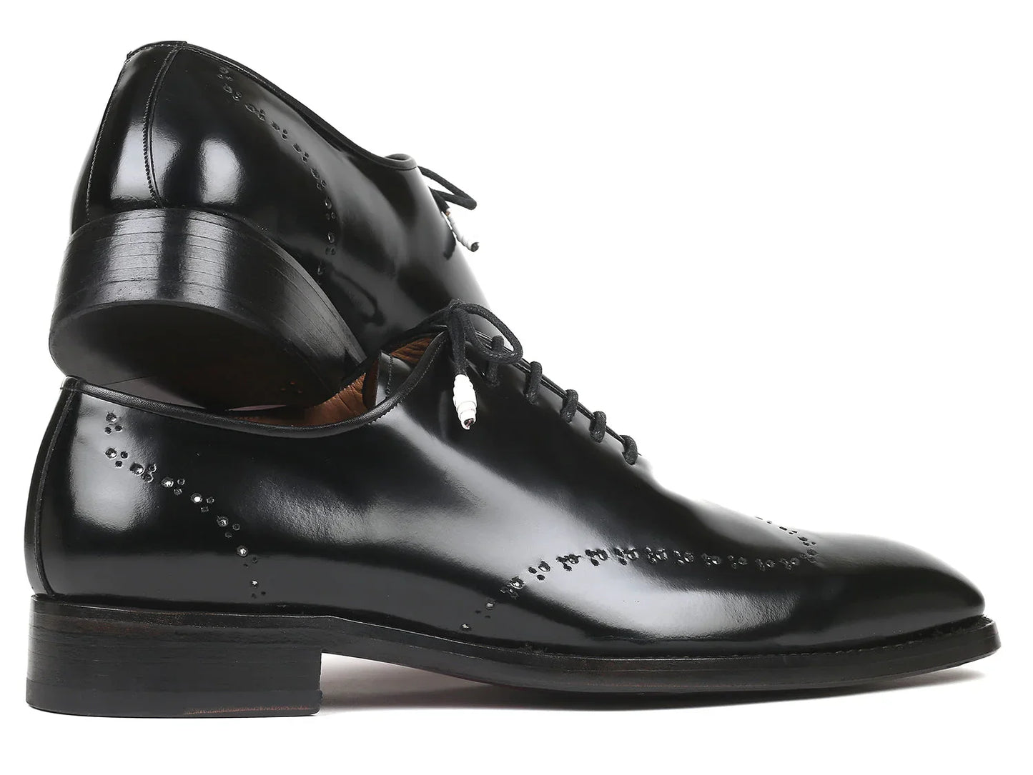 Paul Parkman Goodyear Welted Wingtip Oxfords Black Polished Leather - Which Mark