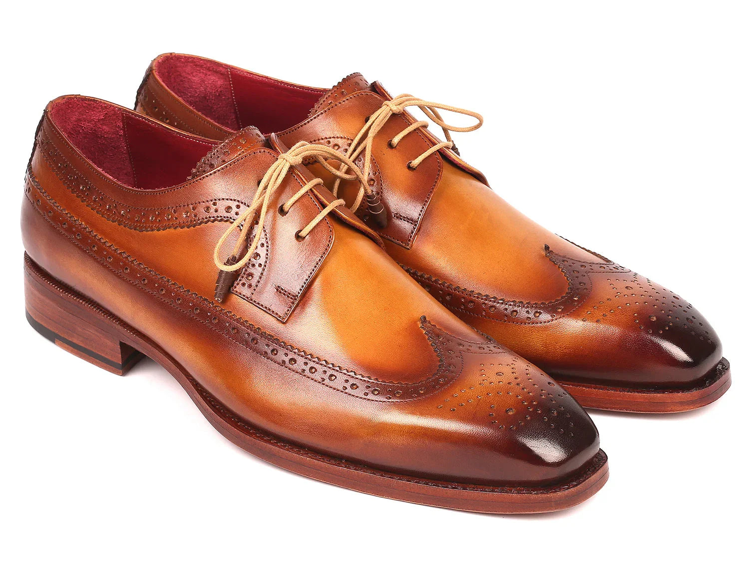 Paul Parkman Goodyear Welted Wingtip Derby Shoes Camel (ID#511C74) - Which Mark