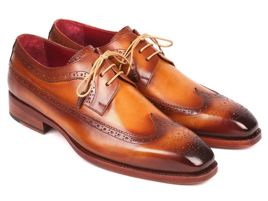Paul Parkman Goodyear Welted Wingtip Derby Shoes Camel (ID#511C74) - Which Mark