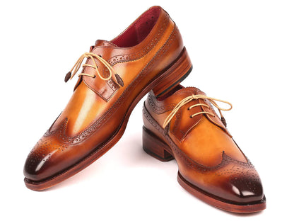 Paul Parkman Goodyear Welted Wingtip Derby Shoes Camel (ID#511C74) - Which Mark