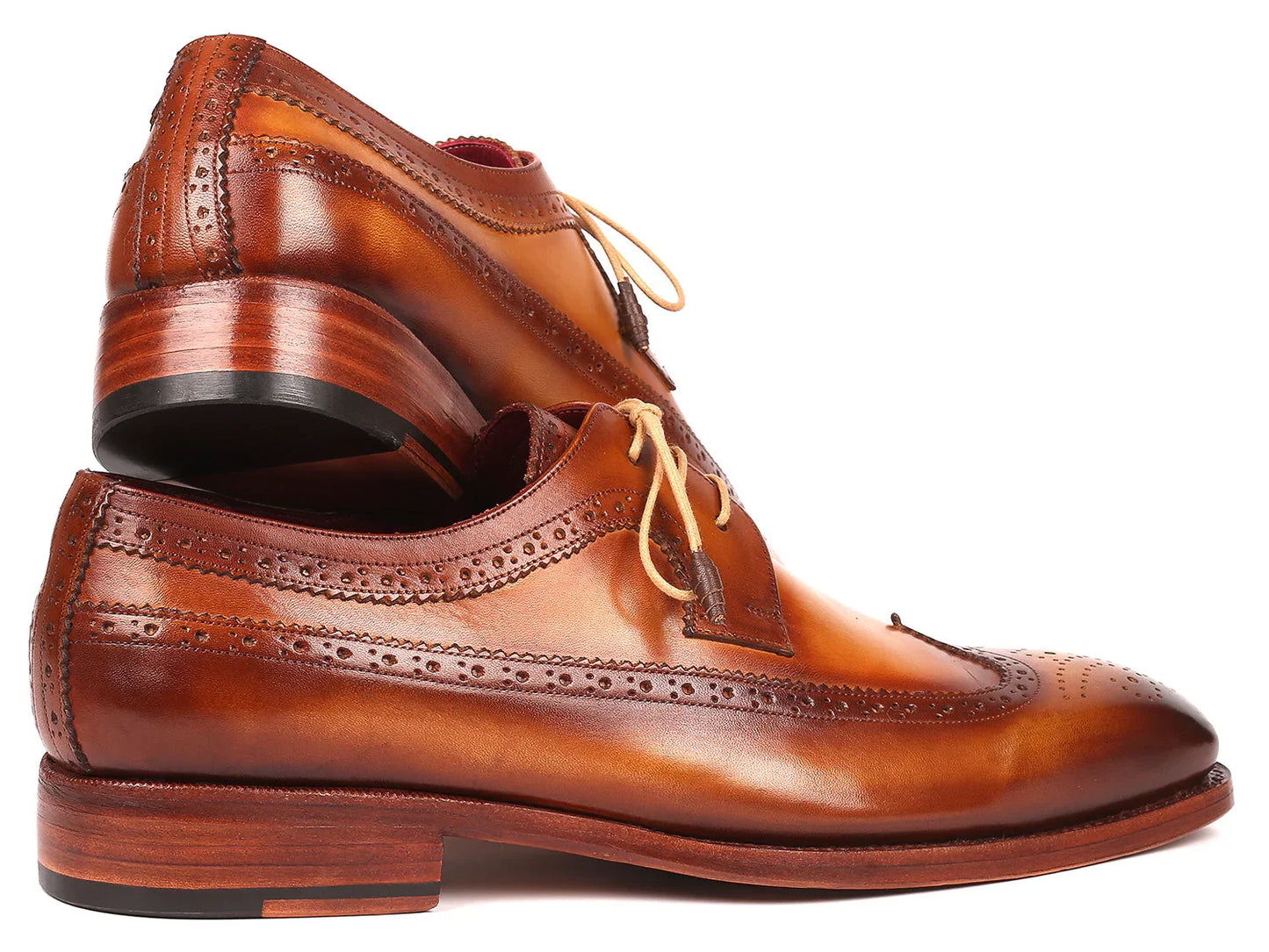 Paul Parkman Goodyear Welted Wingtip Derby Shoes Camel (ID#511C74) - Which Mark