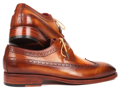 Paul Parkman Goodyear Welted Wingtip Derby Shoes Camel (ID#511C74) - Which Mark