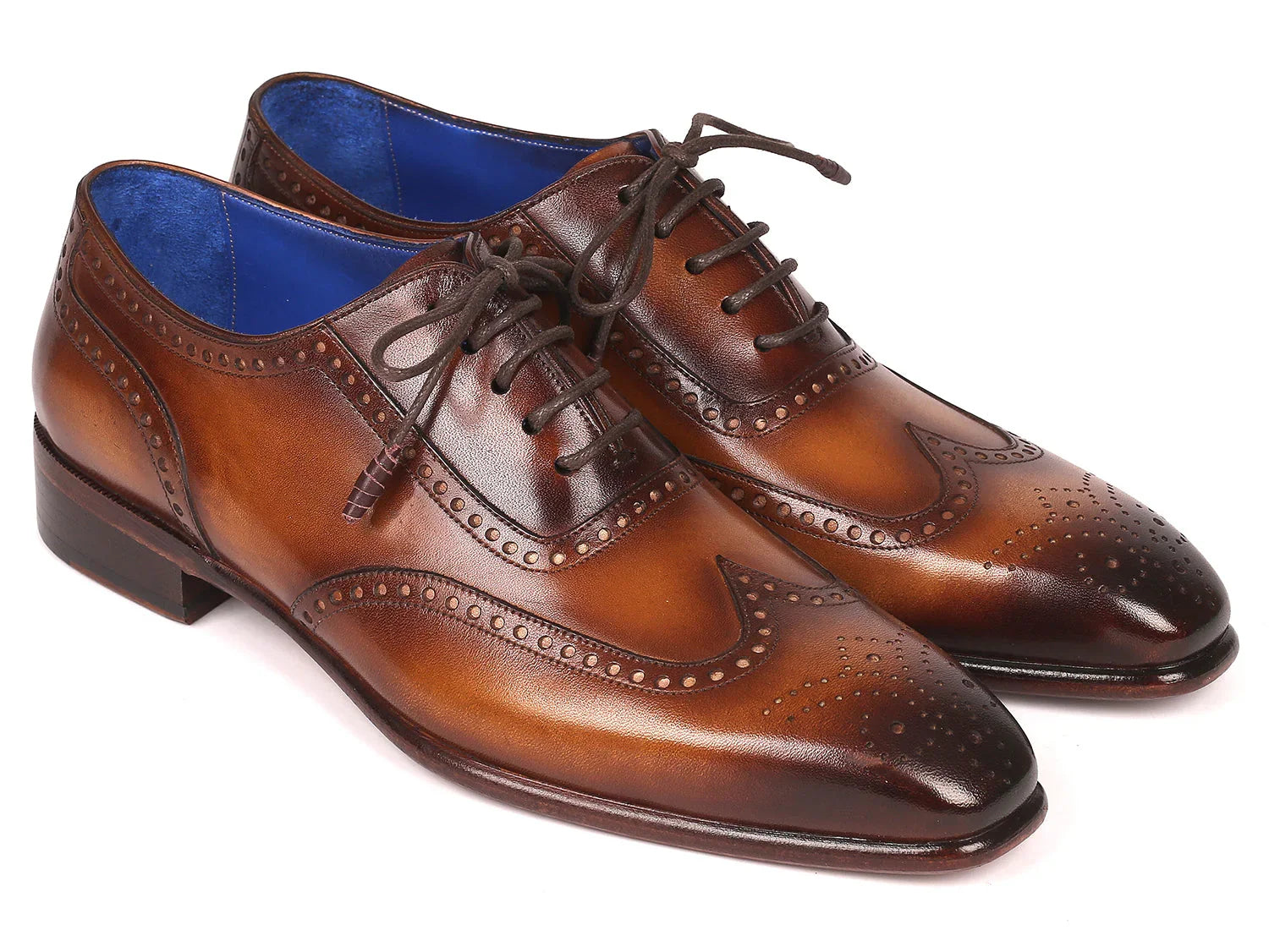 Paul Parkman Men's Handmade Wingtip Oxfords Brown (ID#711W03) - Which Mark