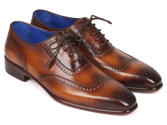 Paul Parkman Men's Handmade Wingtip Oxfords Brown (ID#711W03) - Which Mark