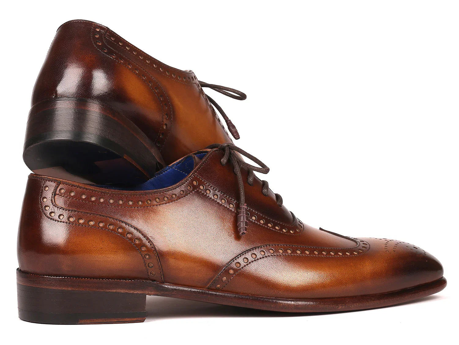 Paul Parkman Men's Handmade Wingtip Oxfords Brown (ID#711W03) - Which Mark