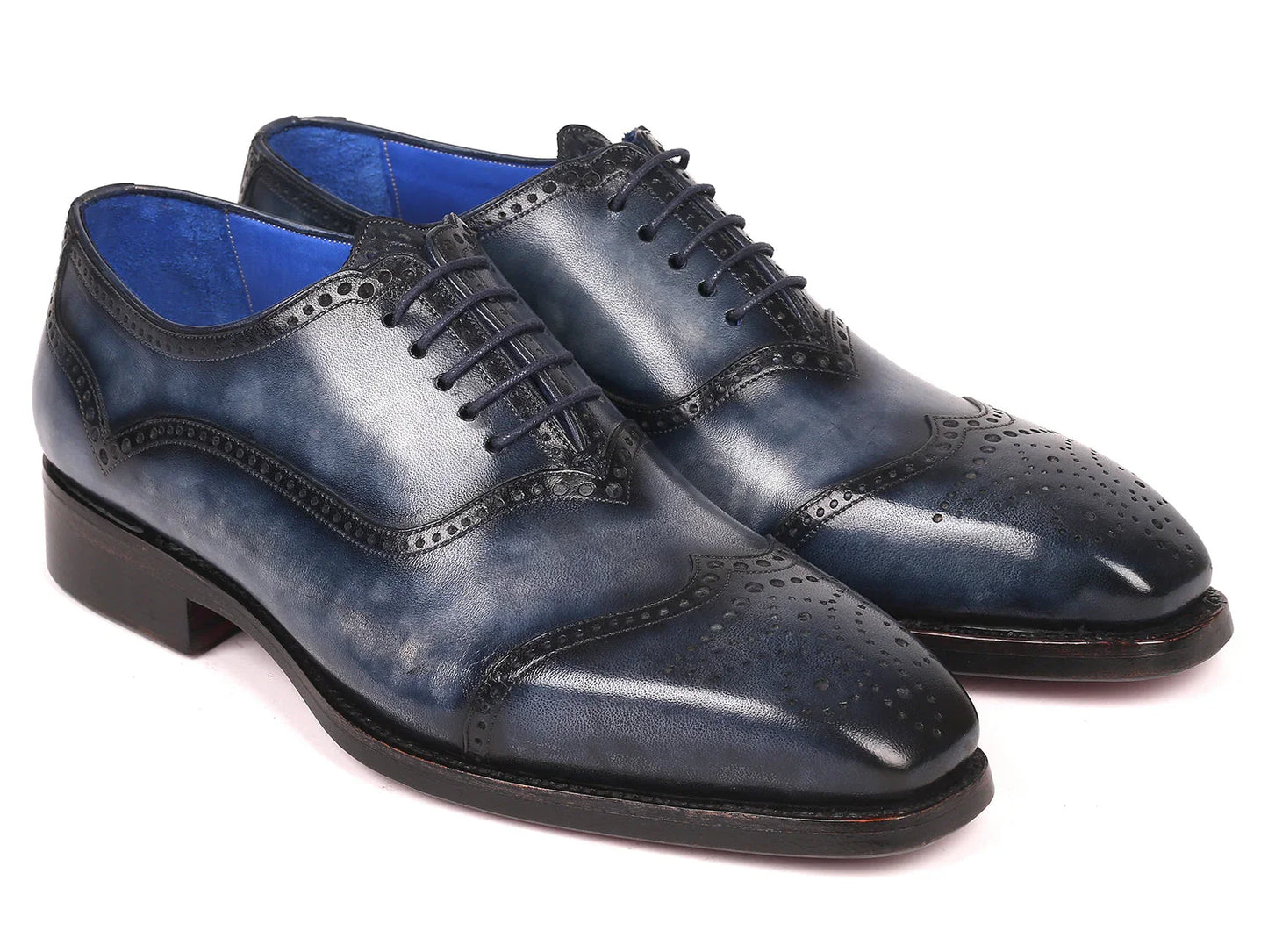 Paul Parkman Men's Goodyear Welted Oxford Shoes Navy (ID#094-NVY) - Which Mark