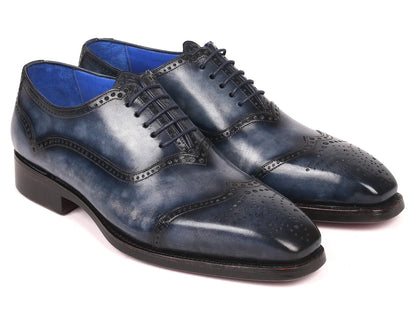 Paul Parkman Men's Goodyear Welted Oxford Shoes Navy (ID#094-NVY) - Which Mark