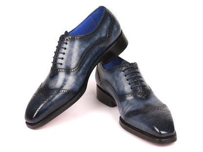 Paul Parkman Men's Goodyear Welted Oxford Shoes Navy (ID#094-NVY) - Which Mark