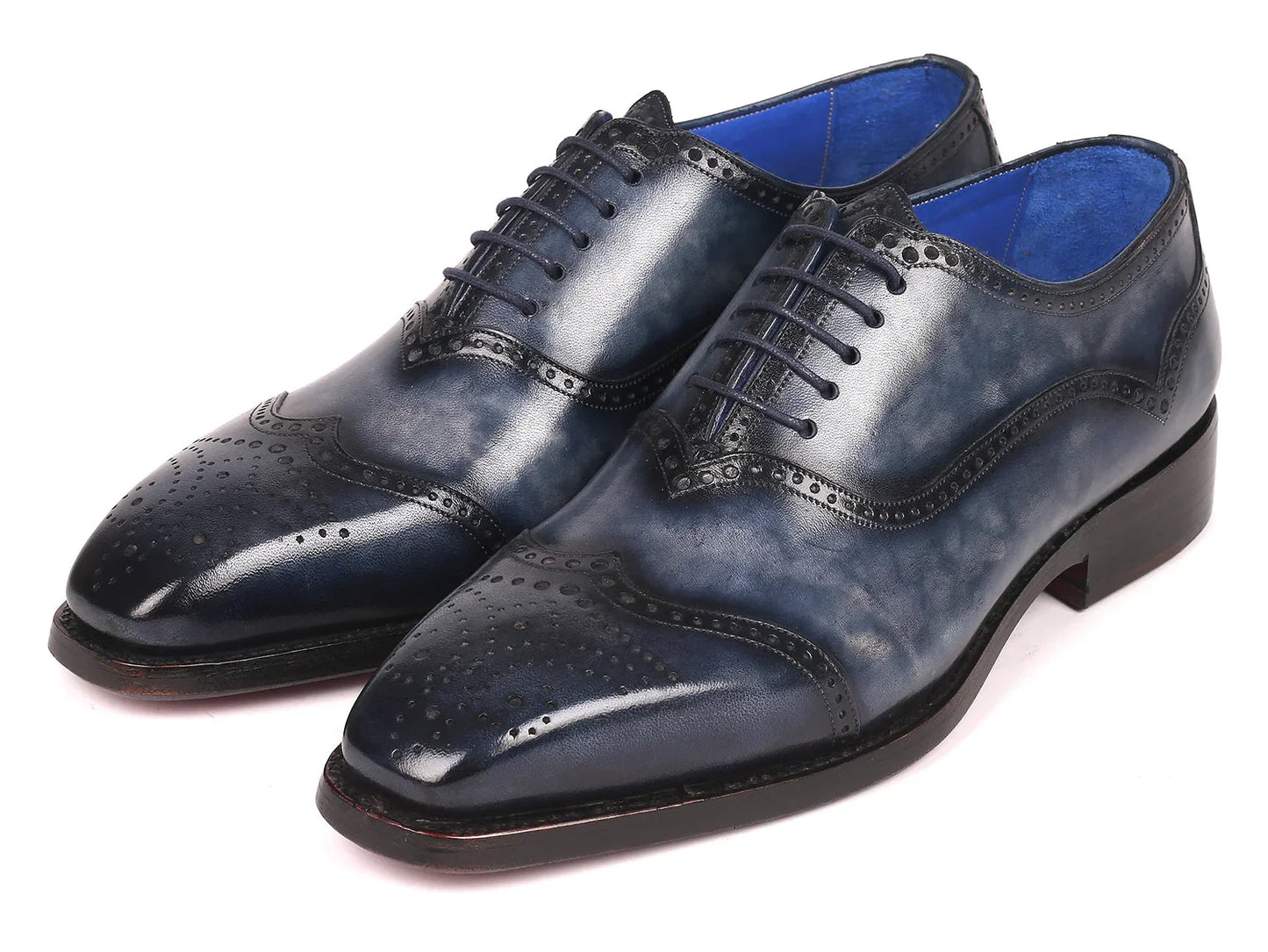Paul Parkman Men's Goodyear Welted Oxford Shoes Navy (ID#094-NVY) - Which Mark