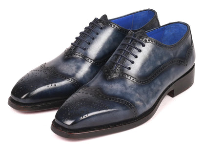 Paul Parkman Men's Goodyear Welted Oxford Shoes Navy (ID#094-NVY) - Which Mark