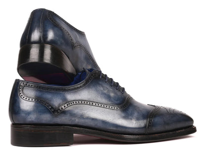 Paul Parkman Men's Goodyear Welted Oxford Shoes Navy (ID#094-NVY) - Which Mark