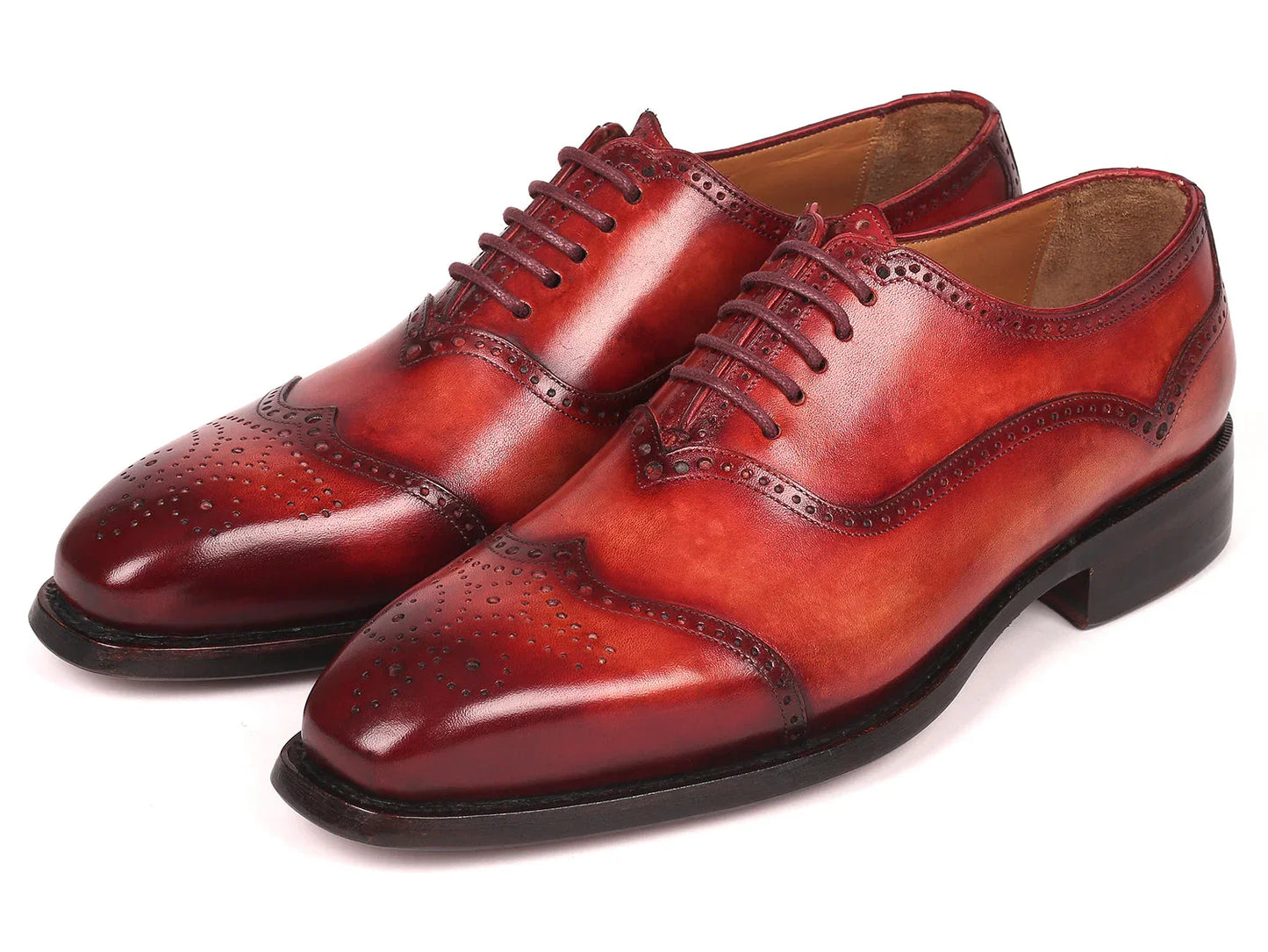 Paul Parkman Men's Goodyear Welted Oxford Shoes Reddish Brown - Which Mark