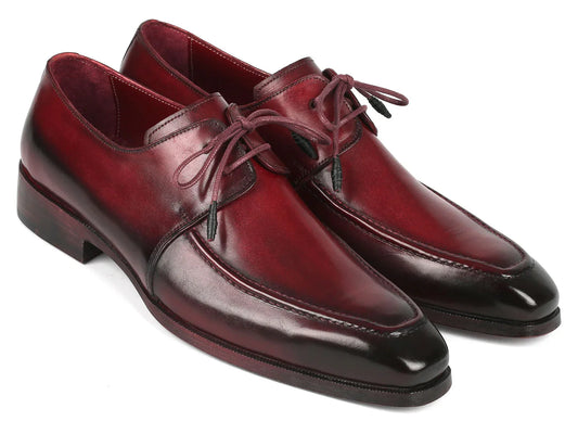 Paul Parkman Bordeaux Leather Apron Derby Shoes For Men (ID#13BRD92) - Which Mark