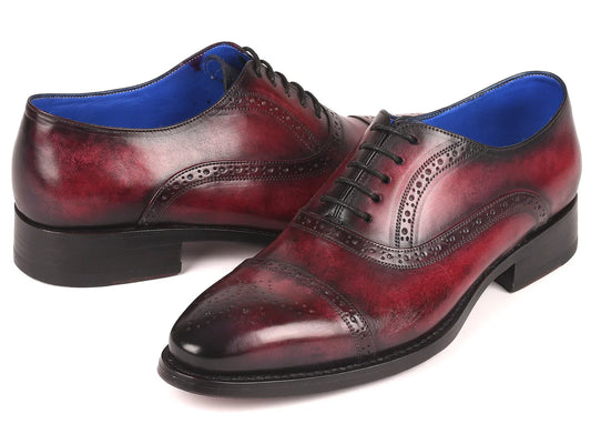 Paul Parkman Bordeaux Burnished Goodyear Welted Cap Toe Oxford Shoes - Which Mark