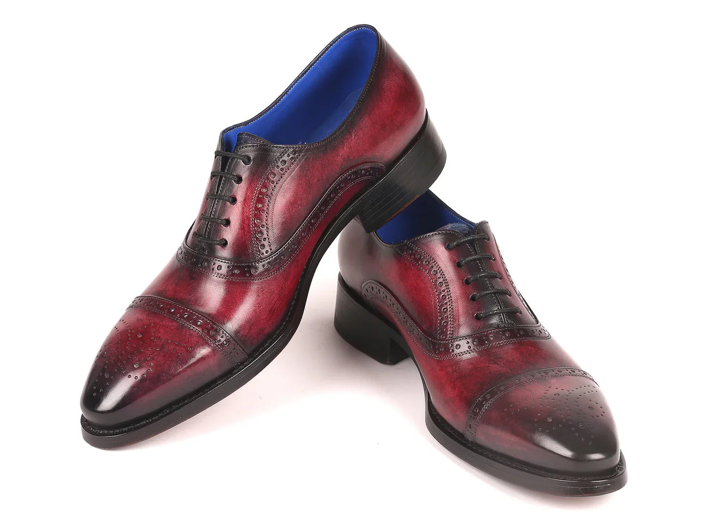 Paul Parkman Bordeaux Burnished Goodyear Welted Cap Toe Oxford Shoes - Which Mark