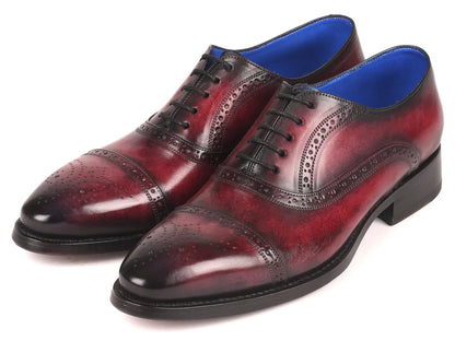 Paul Parkman Bordeaux Burnished Goodyear Welted Cap Toe Oxford Shoes - Which Mark