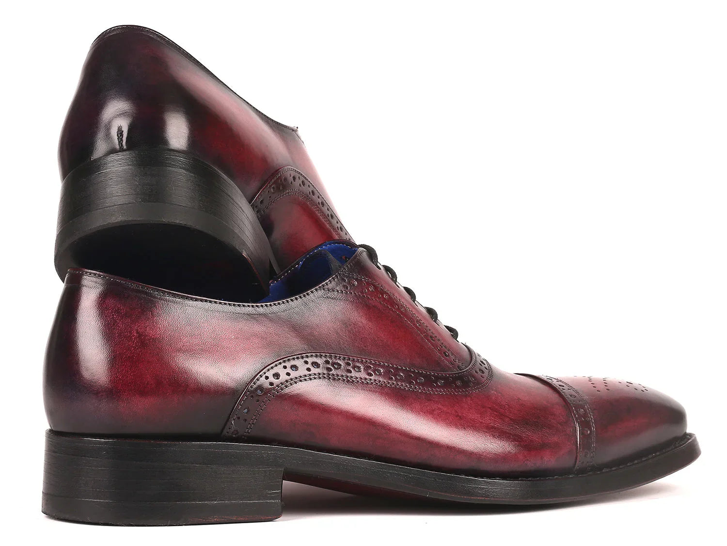 Paul Parkman Bordeaux Burnished Goodyear Welted Cap Toe Oxford Shoes - Which Mark