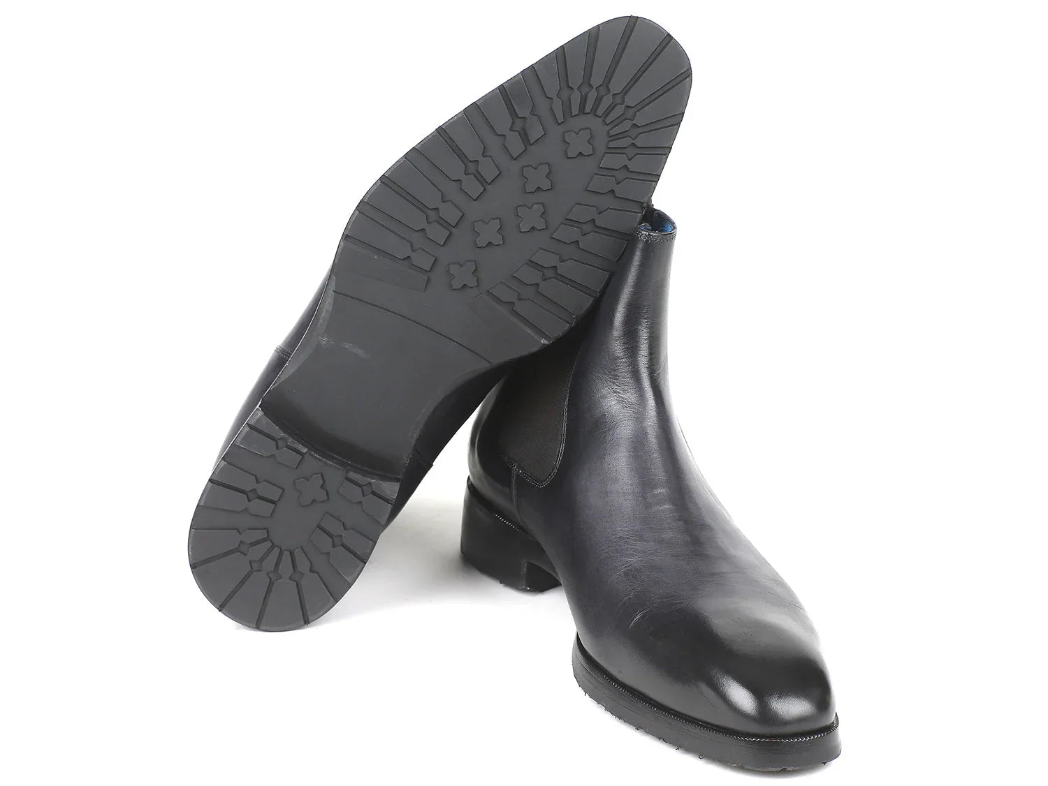 Paul Parkman Black & Gray Chelsea Boots (ID#BT661BLK) - Which Mark