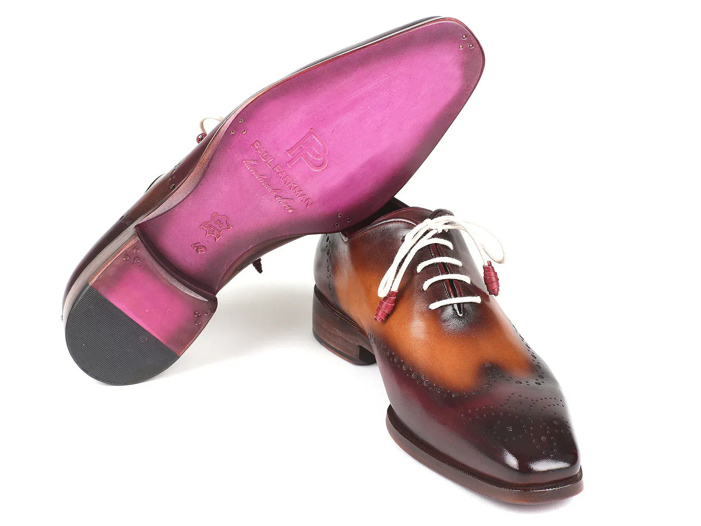 Paul Parkman Bordeaux & Camel Wingtip Oxfords (ID#097BY30) - Which Mark