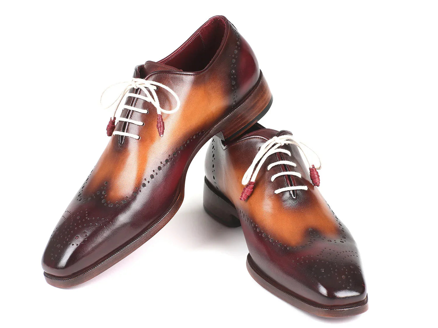 Paul Parkman Bordeaux & Camel Wingtip Oxfords (ID#097BY30) - Which Mark