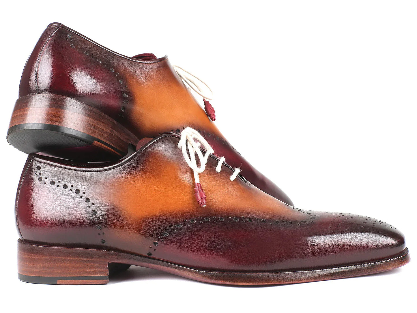 Paul Parkman Bordeaux & Camel Wingtip Oxfords (ID#097BY30) - Which Mark