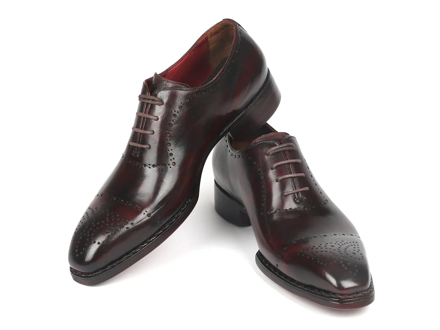 Paul Parkman Dark Bordeaux Goodyear Welted Oxfords (ID#56BRD83) - Which Mark