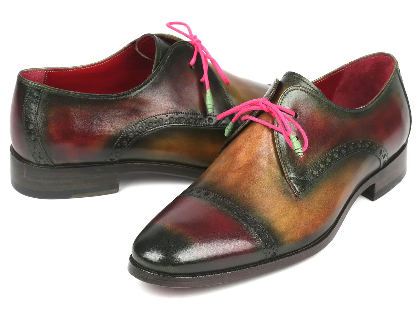 Paul Parkman Men's Multicolored Cap Toe Derby Shoes (ID#1247-MLT) - Which Mark