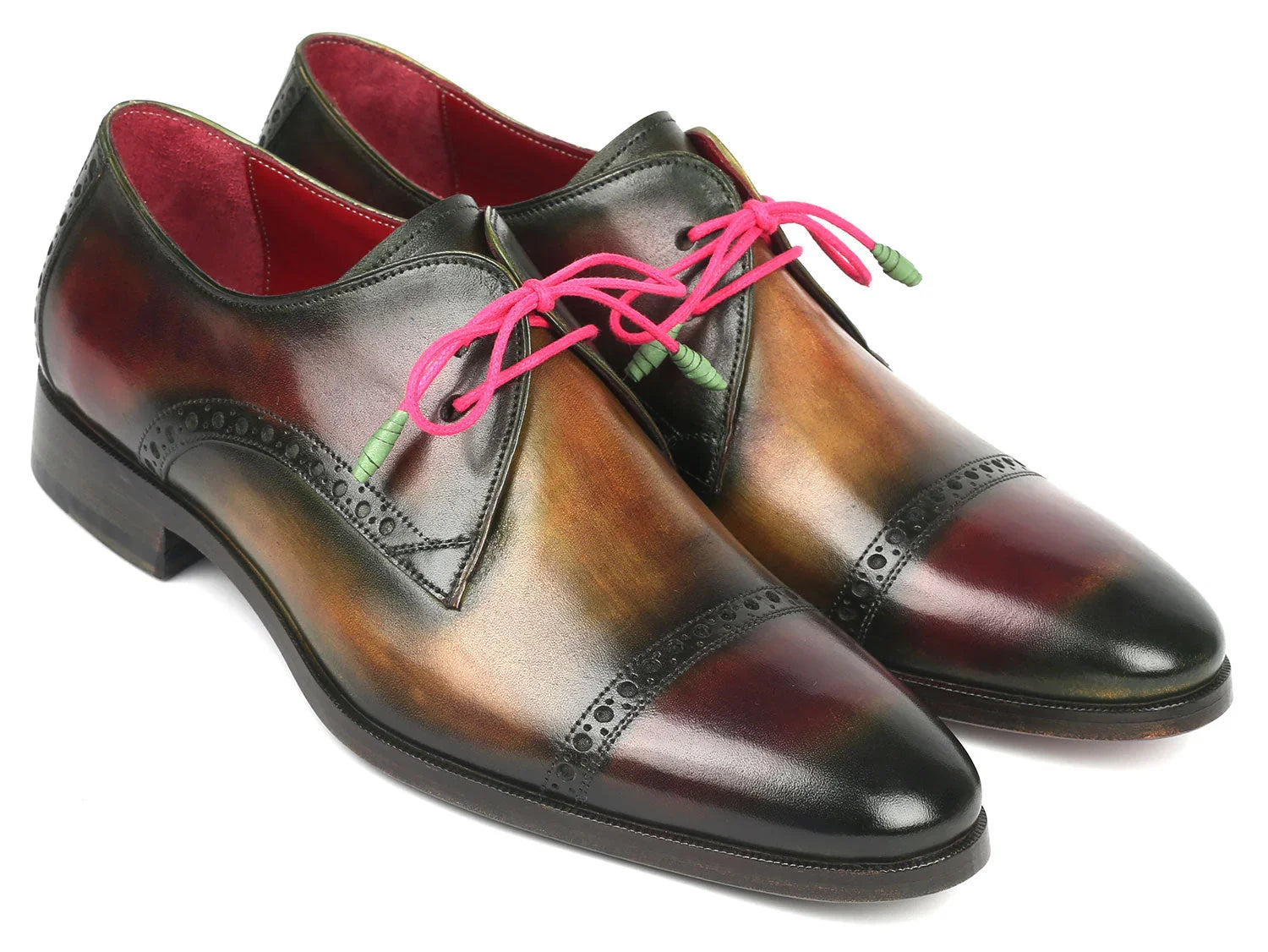 Paul Parkman Men's Multicolored Cap Toe Derby Shoes (ID#1247-MLT) - Which Mark