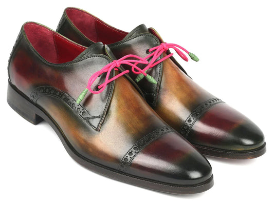 Paul Parkman Men's Multicolored Cap Toe Derby Shoes (ID#1247-MLT) - Which Mark