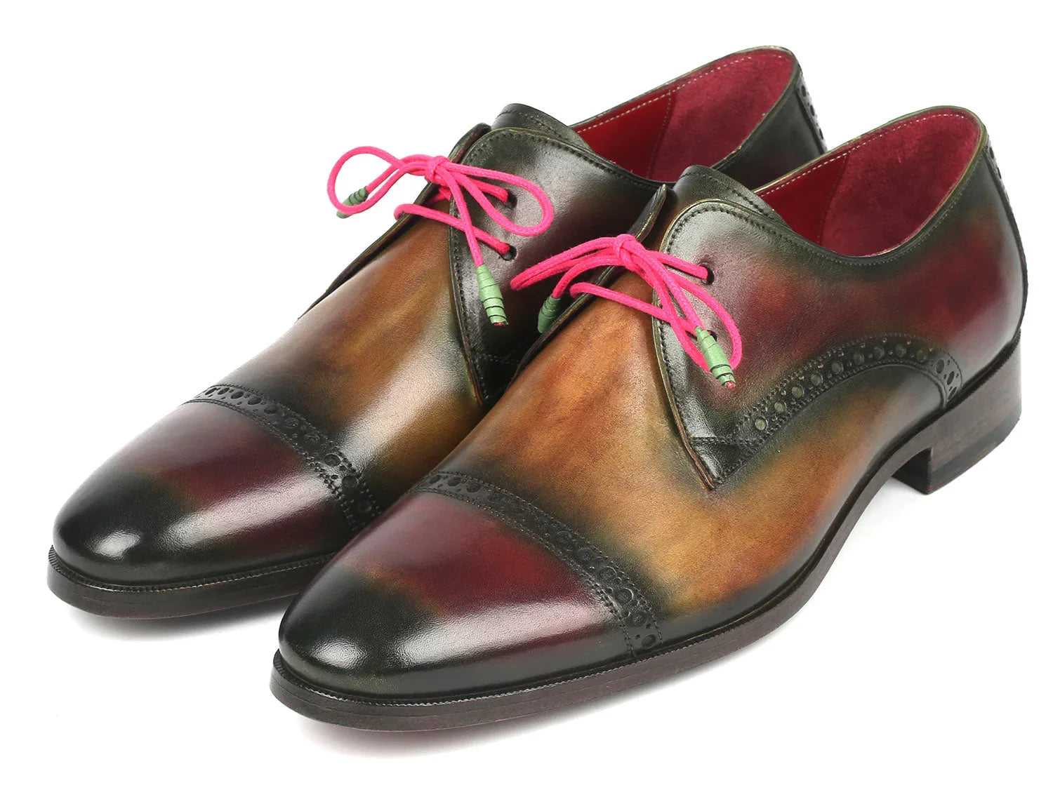Paul Parkman Men's Multicolored Cap Toe Derby Shoes (ID#1247-MLT) - Which Mark