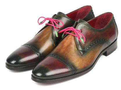 Paul Parkman Men's Multicolored Cap Toe Derby Shoes (ID#1247-MLT) - Which Mark