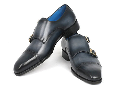 Paul Parkman Captoe Double Monkstraps Navy (ID#045NVY62) - Which Mark