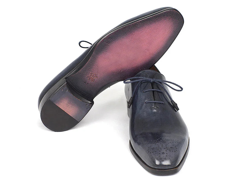 Paul Parkman Men's Navy Wholecut Oxfords (ID#KR254NVY) - Which Mark