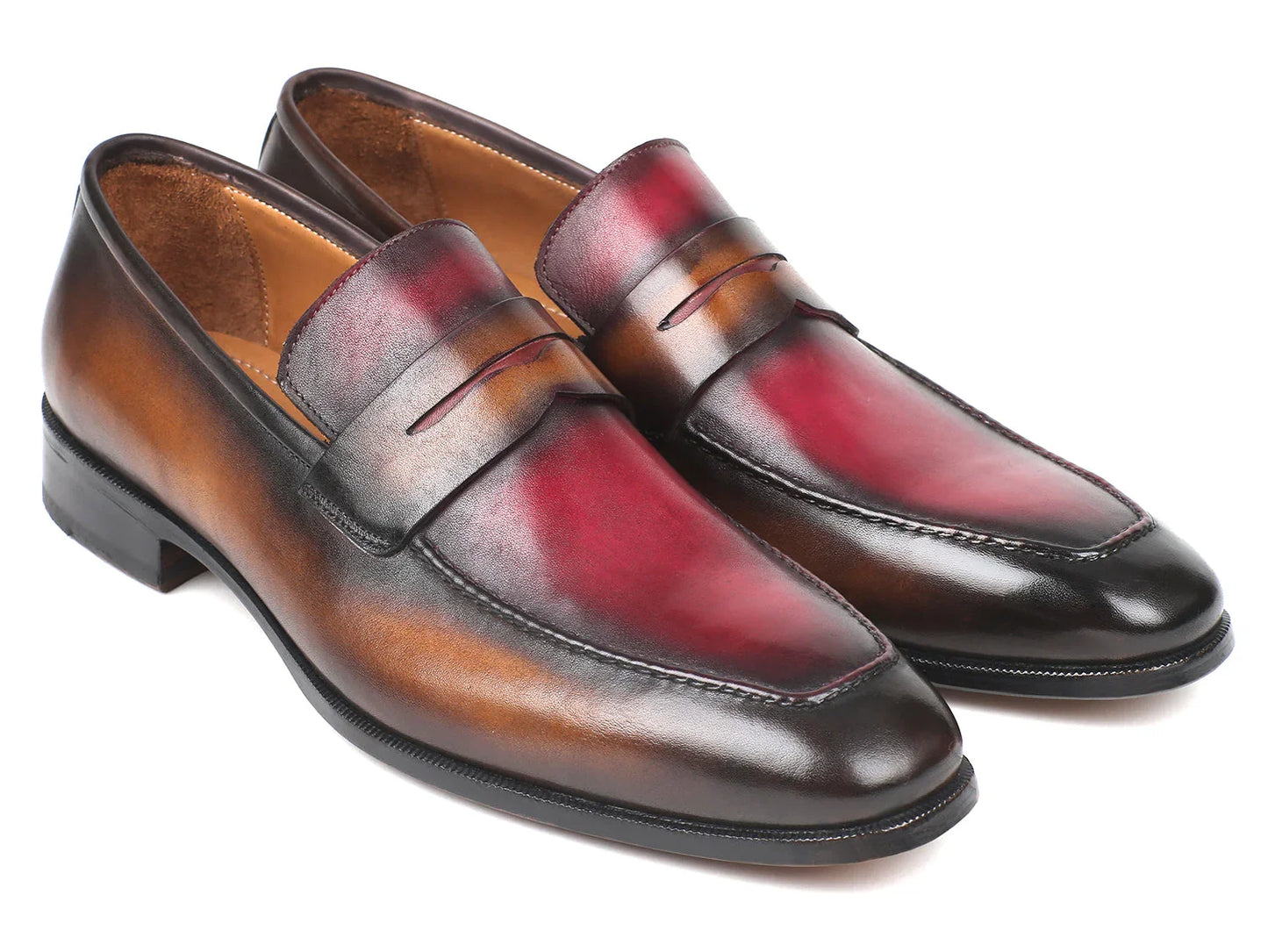 Paul Parkman Brown & Bordeaux Dual Tone Loafers for Men (ID#10BB22) - Which Mark