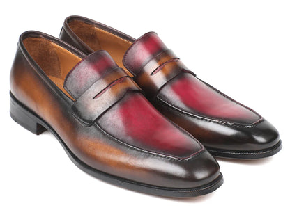 Paul Parkman Brown & Bordeaux Dual Tone Loafers for Men (ID#10BB22) - Which Mark