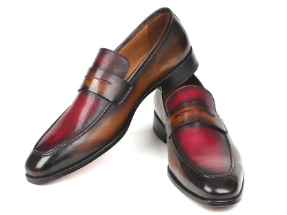 Paul Parkman Brown & Bordeaux Dual Tone Loafers for Men (ID#10BB22) - Which Mark
