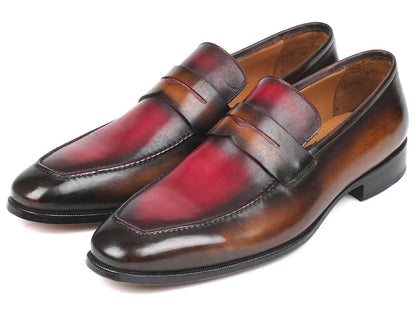 Paul Parkman Brown & Bordeaux Dual Tone Loafers for Men (ID#10BB22) - Which Mark