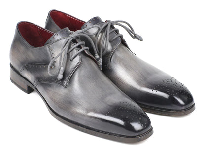 Paul Parkman Men's Gray Medallion Toe Derby Shoes (ID#6584-GRY) - Which Mark