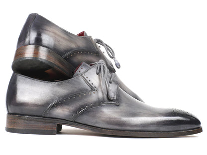 Paul Parkman Men's Gray Medallion Toe Derby Shoes (ID#6584-GRY) - Which Mark