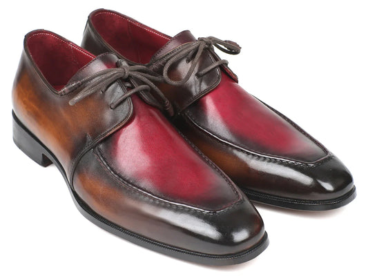 Paul Parkman Brown & Bordeaux Dual Tone Apron Derby Shoes (ID#33BB12) - Which Mark