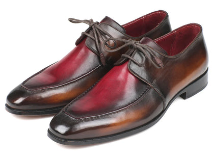 Paul Parkman Brown & Bordeaux Dual Tone Apron Derby Shoes (ID#33BB12) - Which Mark