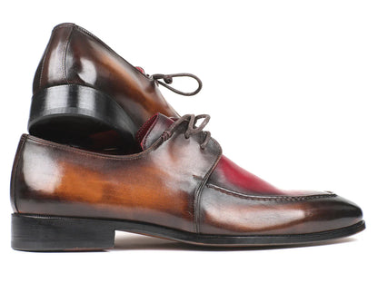 Paul Parkman Brown & Bordeaux Dual Tone Apron Derby Shoes (ID#33BB12) - Which Mark